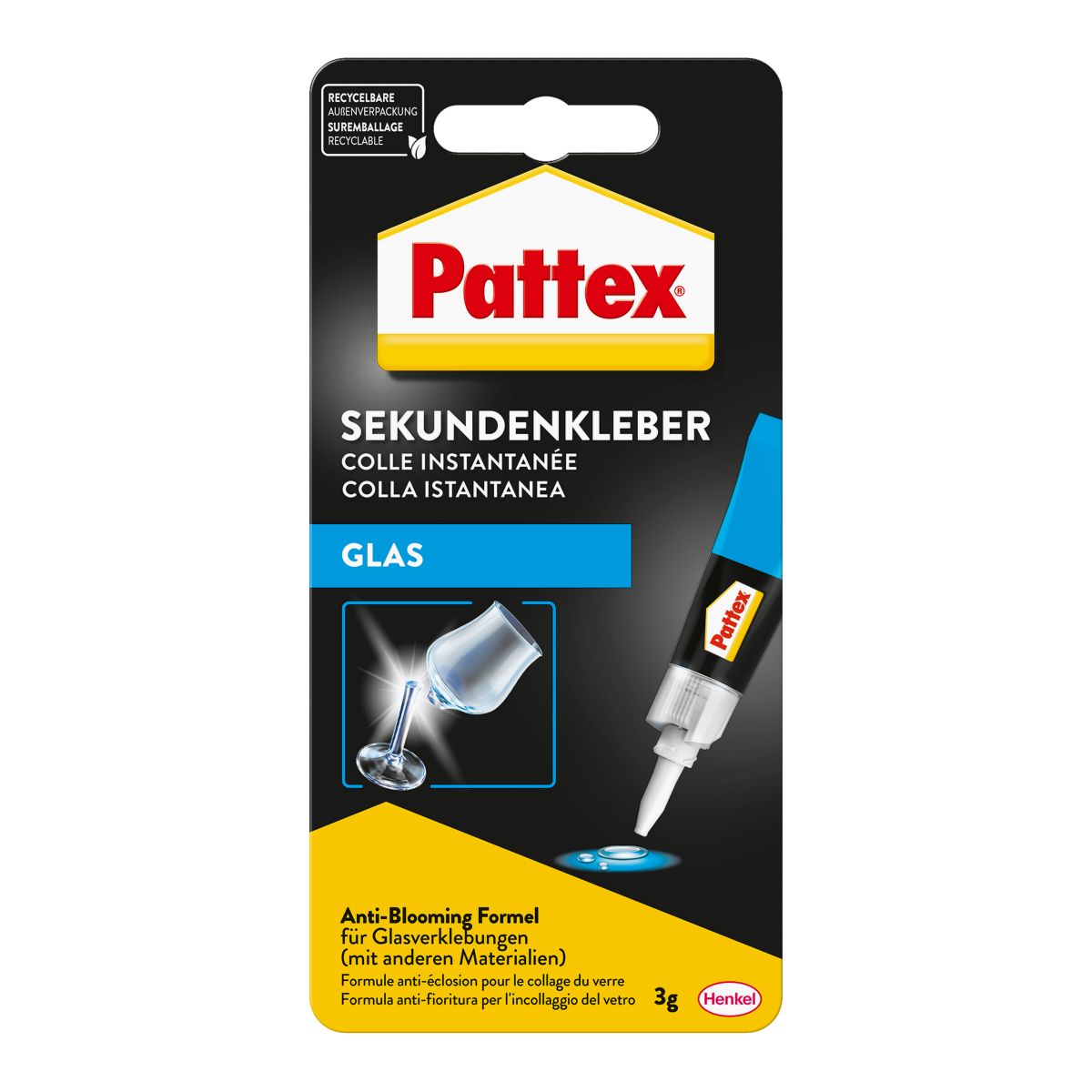 Pattex секундний клей для скла 3 г
