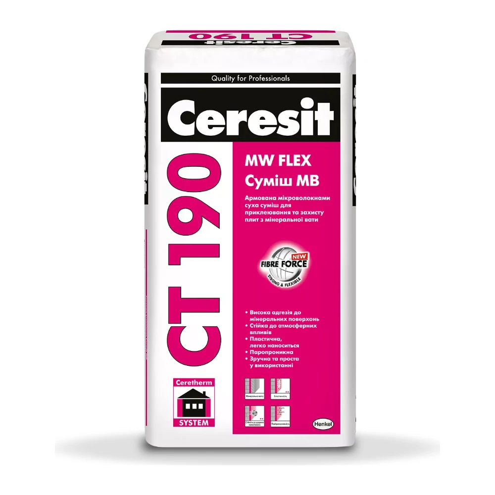 Ceresit CT 190/25 суміш МВ для кріплення плит