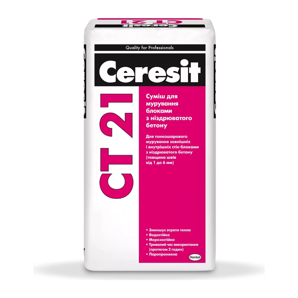 Ceresit CT 21 Winter 25 кг суміш для кладки блоків "зима"